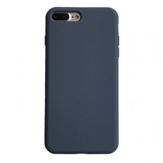 Tamsiai mėlynos spalvos silikoninis dėklas telefonui Apple iPhone 12 Pro "Liquid Silicone" 1.5mm