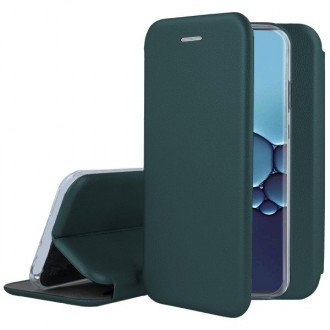 Tamsiai žalios spalvos atverčiamas dėklas Huawei P40 telefonui "Book elegance"