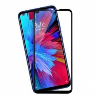 5D Juodas apsauginis stikliukas "5D Full Glue HQ Quality" Xiaomi Redmi 7 telefonui