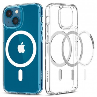 Skaidrus, naujos kartos dėklas "Spigen Ultra Hybrid Magsafe" telefonui iPhone 13 mini (baltas)