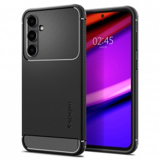 Juodas tekstūrinis dėklas "Spigen Rugged Armor" telefonui Samsung Galaxy S23 FE