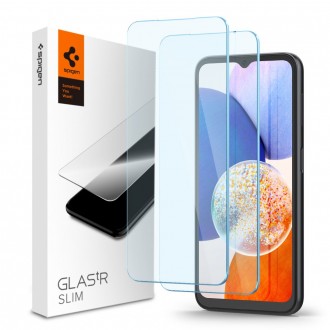 Skaidrus apsauginis grūdintas stiklas Spigen "Glas.Tr Slim 2-Pack" (2vnt) telefonui Samsung Galaxy A15 4G / 5G / A25 5G