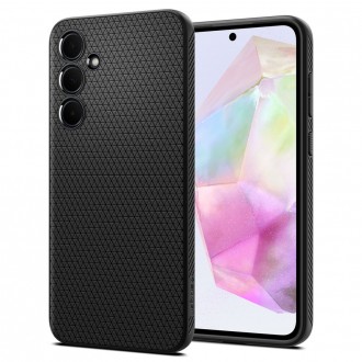 Juodas originalios tekstūros dėklas "Spigen Liquid Air" telefonui Samsung Galaxy A35 5G