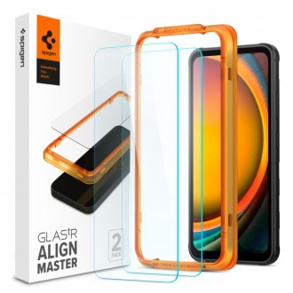 Apsauginis stiklas su montavymo rėmeliu "Spigen Alm Glas.Tr Slim 2-Pack" telefonui Samsung Galaxy Xover 7 