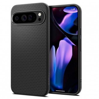 Juodas originalios tekstūros dėklas "Spigen Liquid Air" telefonui Google Pixel 9 Pro XL