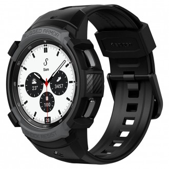 Anglies spalvos sportinio stiliaus apyrankė "Spigen Rugged Armor Pro" laikrodžiui Galaxy Watch 4 Classic 42 MM