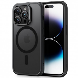 Permatomas/matinis dėklas juodais kraštais "Esr Ch Halolock Magsafe" telefonui iPhone 14 Pro 