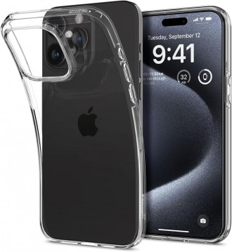 Skaidrus dėklas "Spigen Liquid Crystal" telefonui iPhone 15 Pro