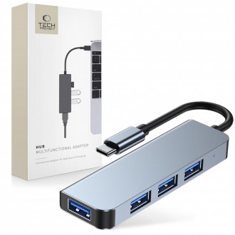 Pilkas adapteris "Tech-Protect V1-HUB Adapter 4in1"