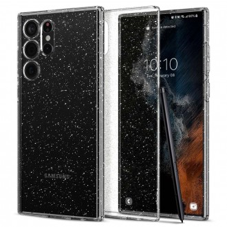 Skaidrus dėklas su blizgučiais "Spigen Liquid Crystal Glitter" telefonui Galaxy S22 Ultra