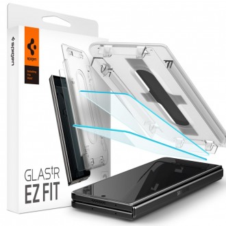 Skaidrus apsauginis grūdintas stiklas (2vnt)"Spigen Glas.”EZ FIT 2-Pack" telefonui Samsung Galaxy Z Fold 5