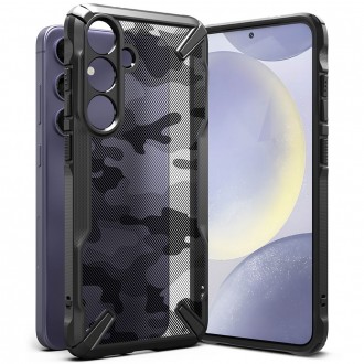 Juodais tvirtais kraštais dėklas "Ringke Fusion X Camo" telefonui Samsung Galaxy S24 Plus