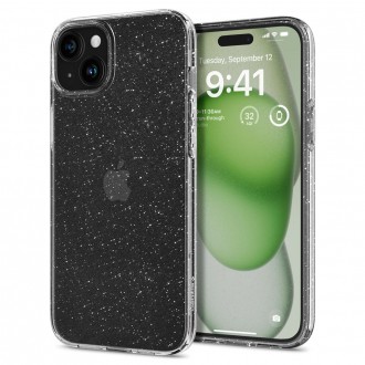 Skaidrus dėklas su blizgučiais "Spigen Liquid Crystal Glitter" telefonui iPhone 15 Plus