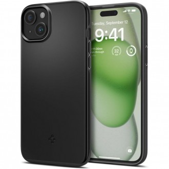 Juodas dėklas "Spigen Thin Fit" telefonui iPhone 15 Plus