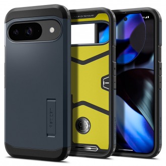 Metalo spalvos dviejų sluoksniu dėklas/stovas "Spigen Tough Armor" telefonui Google Pixel 9 / 9 Pro