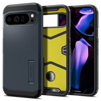 Mėlynas dviejų sluoksniu dėklas/stovas "Spigen Tough Armor" telefonui Google Pixel 9 Pro XL