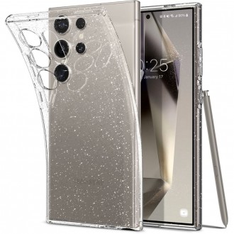 Skaidrus dėklas su blizgučiais "Spigen Liquid Crystal Glitter" telefonui Samsung Galaxy S24 Ultra