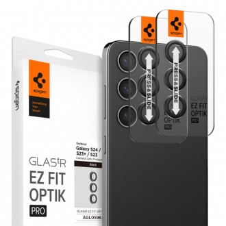 Juodos spalvos kameros apsauga "Spigen Optik.Tr Ez Fit Camera Protector" (2vnt.) telefonui Samsung Galaxy S24 