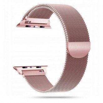 Rausva apyrankė Tech-Protect "Milaneseband" laikrodžiui Apple Watch 4 / 5 / 6 / 7 / 8 / 9 / 10 / SE / ULTRA 1 / 2 (44 / 45 / 46 / 49 MM)