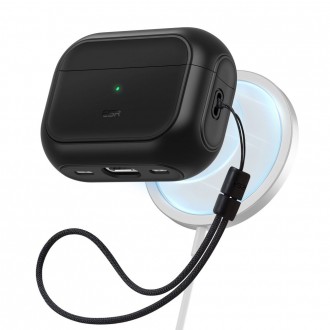 Juodas ausinių dėklas "ESR Orbit Halolock Magsafe" skirtas Apple Airpods Pro 1 / 2