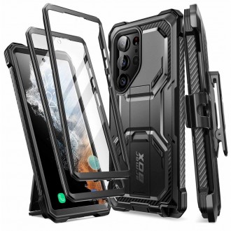 Juodas itin tvirtas dviejų dalių dėklas "Supcase IBLSN Armorbox 2-Set" telefonui Samsung Galaxy S23 Ultra