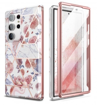 Marmuro atvaizdo dviejų dalių dėklas "Tech-Protect Velar" telefonui Samsung Galaxy S23 Ultra
