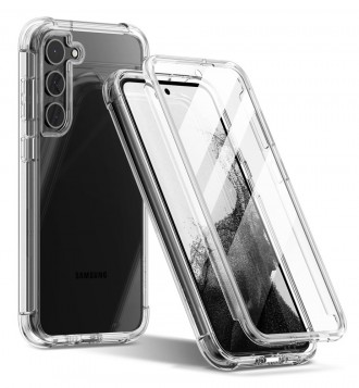Skaidrus dviejų dalių dėklas Tech-Protect "Kevlar" telefonui Samsung Galaxy S23 