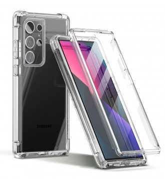Skaidrus dviejų dalių dėklas Tech-Protect "Kevlar" telefonui Samsung Galaxy S23 Ultra