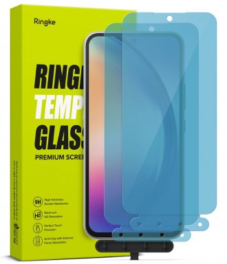 Skaidrus apsauginis grūdintas stiklas (2vnt) "Ringke TG 2-Pack" teledonui Samsung Galaxy A54 5G