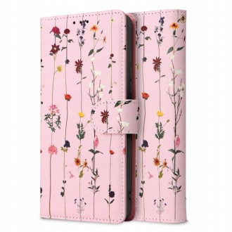 Gėlėtas atverčiamas dėklas "Tech-Protect Wallet Garden Pink" telefonui Galaxy A34 5G