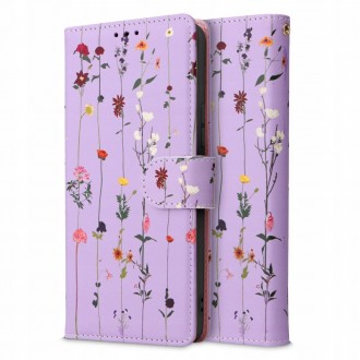 Gėlėtas atverčiamas dėklas "Tech-Protect Wallet Garden Violet" telefonui Galaxy A34 5G