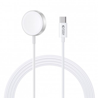 Baltas laikrodžio  įkroviklis "Tech-Protect Ultraboost Magnetic Charging Cabel TYPE-C" ( 120cm.) skirtas Apple Watch