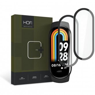 Plėvelė juodais krašteliais "Hofi Hydroflex Pro+ 2-Pack" laikrodžiui Xiaomi Smart Band 8 / 8 NFC