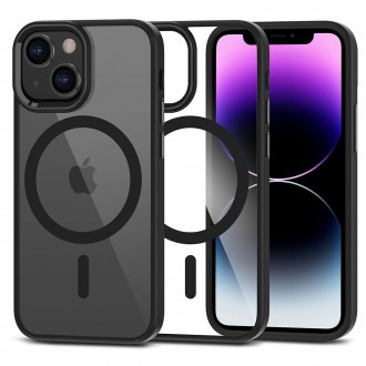 Skaidrus dėklas su juodomis detalėmis "Tech-Protect Magmat Magsafe" telefonui iPhone 12 Mini / 13 Mini