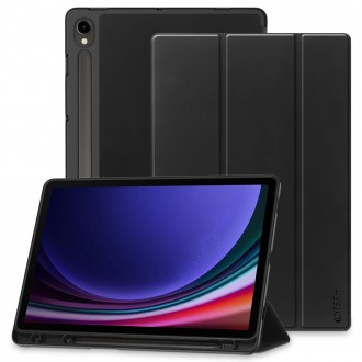 Juodas atverčiamas dėklas Tech-Protect "SC Pen" skirtas planšetei Samsung Galaxy Tab S9 FE 10.9 X510 / X516B