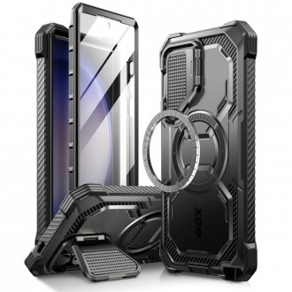 Juodas tvirtas dviejų dalių dėklas "Supcase IBLSN Armorbox Mag Magsafe" telefonui Samsung Galaxy S24 Ultra