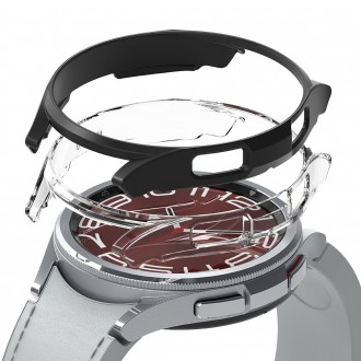 Dėklai "Ringke Slim" (2vnt) juodas/skaidrus laikrodžiui Samsung Galaxy Watch 6 Classic (43 MM) 