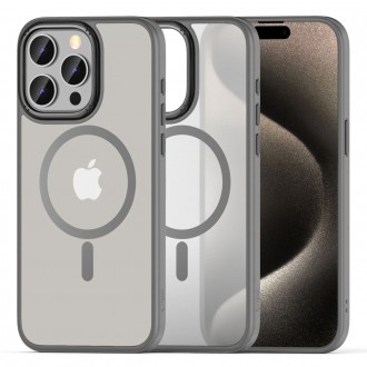 Titano spalvos permatomas/matinis dėklas "Tech-Protect Magmat ”2” Magsafe" telefonui iPhone 15 Pro Max
