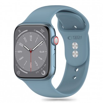 Melsvos spalvos apyrankė "Tech-Protect Silicone" laikrodžiui Apple Watch 4 / 5 / 6 / 7 / 8 / 9 / 10 / SE / ULTRA 1 / 2 (44 / 45 / 46 / 49 MM) 