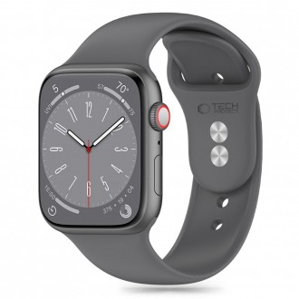 Pilkos spalvos apyrankė "Tech-Protect Silicone" laikrodžiui Apple Watch 4 / 5 / 6 / 7 / 8 / 9 / 10 / SE / ULTRA 1 / 2 (44 / 45 / 46 / 49 MM)
