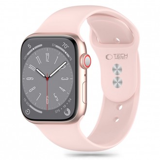 Rožinės spalvos apyrankė "Tech-Protect Silicone" laikrodžiui Apple Watch 4 / 5 / 6 / 7 / 8 / 9 / 10 / SE (38 / 40 / 41/ 42 MM)