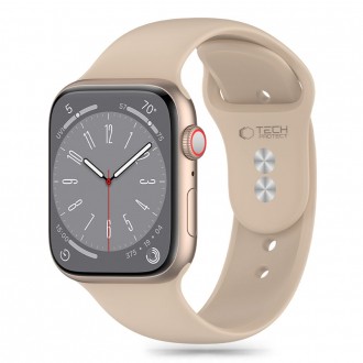 Riešutų spalvos apyrankė "Tech-Protect Silicone" laikrodžiui Apple Watch 4 / 5 / 6 / 7 / 8 / 9 / 10 / SE / ULTRA 1 / 2 (44 / 45 / 46 / 49 MM)