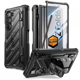 Juodas itin tvirtas dviejų dalių dėklas "Supcase Unicorn Beetle Pro" telefonui Samsung Galaxy Z Fold 6