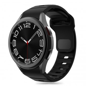 Juodos spalvos apyrankė "Tech-Protect Silicone Line" laikrodžiui Samsung Galaxy Watch 4 / 5 / 5 PRO / 6 / 7 / FE 