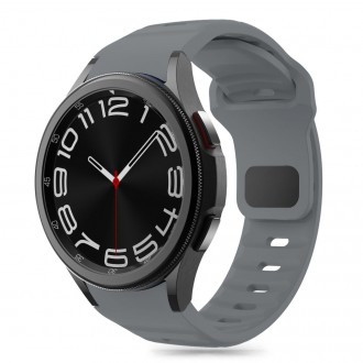 Pilkos spalvos apyrankė "Tech-Protect Silicone Line" laikrodžiui Samsung Galaxy Watch 4 / 5 / 5 PRO / 6 / 7 / FE 