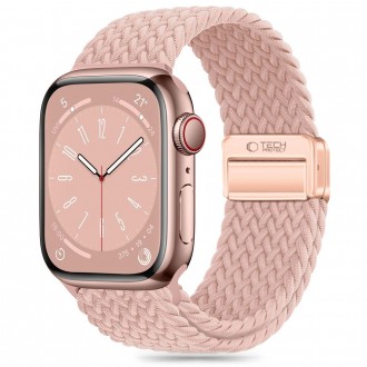 Rožinės spalvos tekstilinis dirželis "Tech-Protect Nylonmag" laikrodžiui Apple Watch 4 / 5 / 6 / 7 / 8 / 9 / 10 / SE / ULTRA 1 / 2 (44 / 45 / 46 / 49 MM)