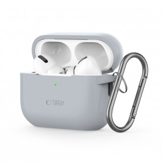 Pilkos spalvos ausinių dėklas "Tech-Protect Silicone Hook" skirtas Apple Airpods Pro 1 / 2 