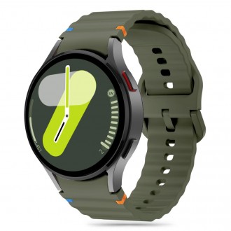 Žalios spalvos apyrankė "Tech-Protect Silicone Sport" laikrodžiui Samsung Galaxy Watch 4 / 5 / 5 PRO / 6 / 7 / FE