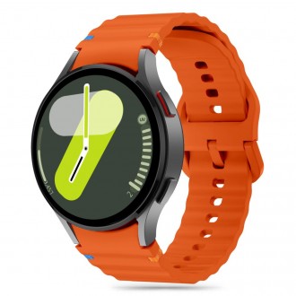 Oranžinės spalvos apyrankė "Tech-Protect Silicone Sport" laikrodžiui Samsung Galaxy Watch 4 / 5 / 5 PRO / 6 / 7 / FE