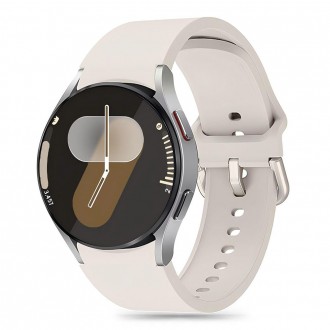 Kreminės spalvos apyrankė "Tech-Protect Silicone" laikrodžiui Samsung Galaxy Watch 4 / 5 / 5 PRO / 6 / 7 / FE